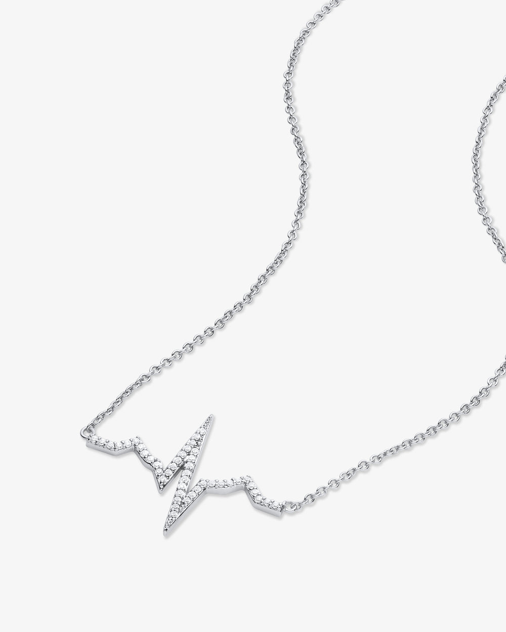 Heartbeat EKG Pavé Necklace